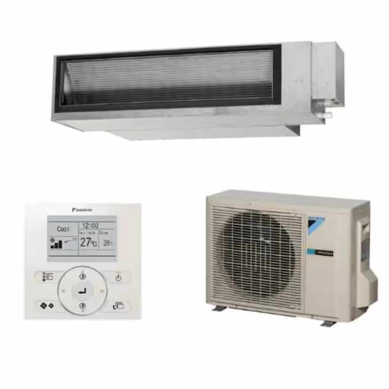 Ducted air conditioning installation - white background