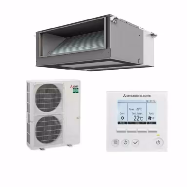 Ducted air conditioning in white background