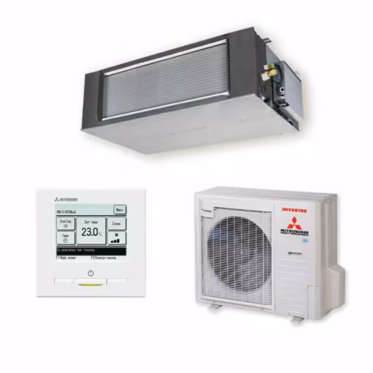 Ducted air conditioning in white background